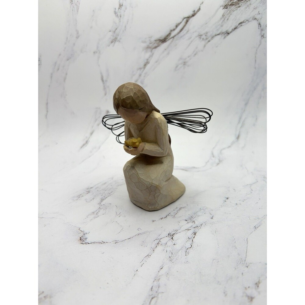Willow Tree "Angel of Miracles" Holding Baby Bird Susan Lordi Demdaco 2002 3.5"